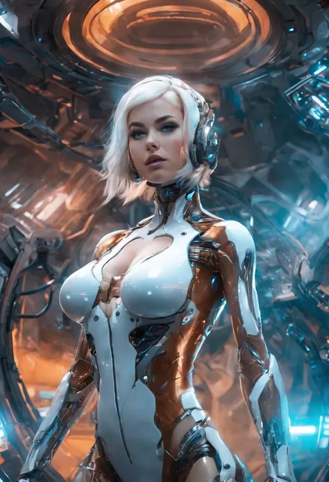 Face focused,  (8k, RAW photo, best quality, masterpiece:1.2), (realistic, photo-realistic:1.4), 1 girl, perfect body, (space station), (see-through bodysuit:1.5), (spread legs:1.5), (highly detailed skin:1.2), (a pair of huge boobs:1.5), perfect breasts, ...