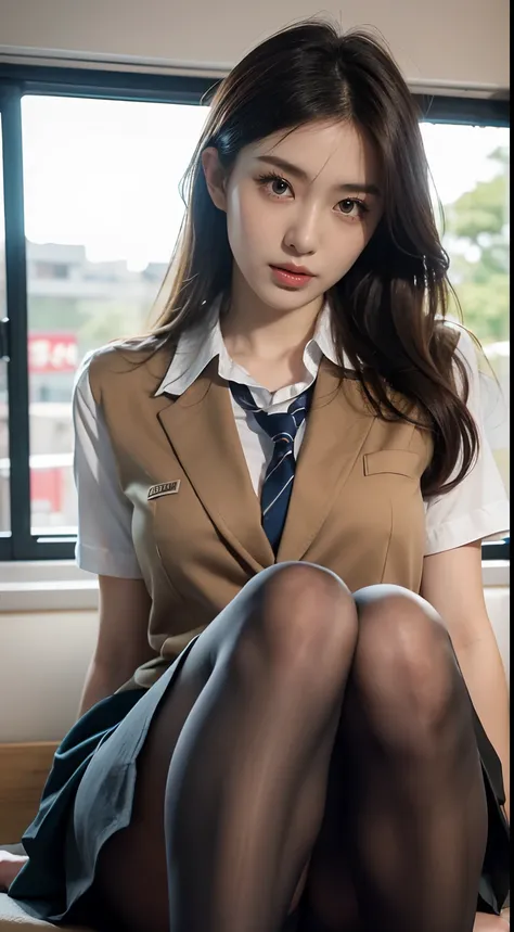 Beautiful attentive girl, very detailed eyes and face, Beautiful detailed eyes, Ridiculous, Unbelievably ridiculous., huge file size, A highly detailed, high resolucion, Very detailed, Best Quality, Masterpiece, Chemomimi, ((Japanese girls high school unif...