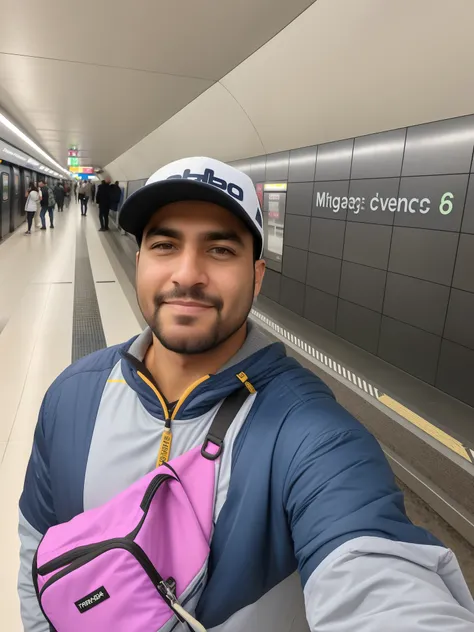 Arafed man taking a selfie in a subway station, Fotografia selfie 8k, in a subway, fotografia tirada em 2 0 2 0, Streamer do Twitch / Jogador Ludwig, Fotografia tirada em 2 0 2 0, foto de perfil 1024px, The Shaman of the Metro, tirado no iphone 14 pro, sub...