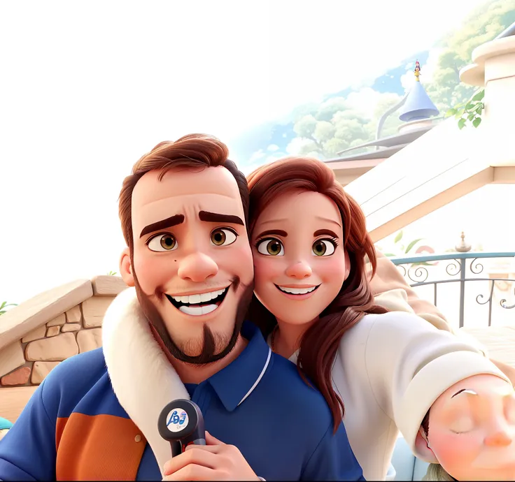 casal no estilo disney pixar, alta qualidade, melhor qualidade