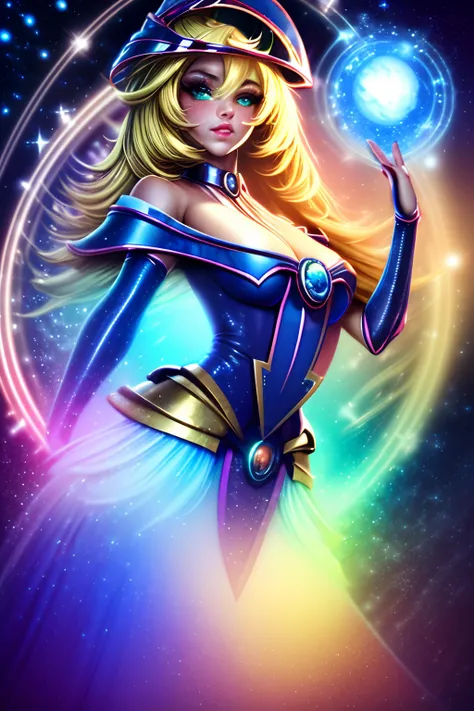 ((La mejor calidad)), ((Obra maestra)), ((realista)), retrato, dark magician gils.
1girl, celestial, Deidad, diosa, light particles, halo, Mirando al espectador,
(bioluminiscente:0.95), Vibrante, Colorido, Color, (resplandeciente, resplandecer),
(beautiful...