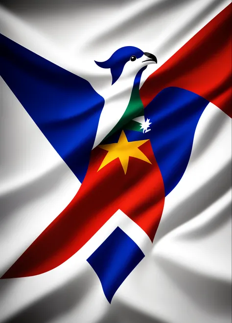 Spirit dove  with Haitian flag colors