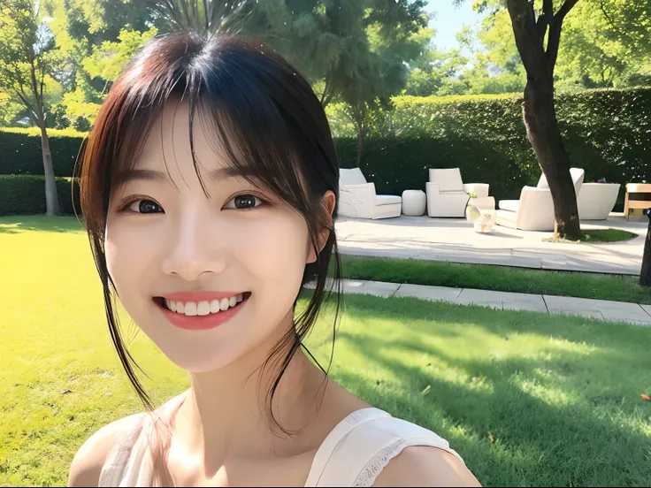 Self Whitening Salon,Instagram Posts,Bright background,lush parks,Nice smile,Impressive white teeth,unclear,Natural atmosphere,Beautiful fece,A Japanese Lady,bustup