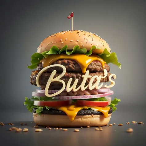 A closeup of a burger with a bun and cheese, burger with a mouth, propaganda de alimentos, Described as a 3D rendering, ultra realistic 3d illustration, renderizado em cinema 4 d, renderizado em cinema4d, imagem de comida super realista, burger, burger wit...