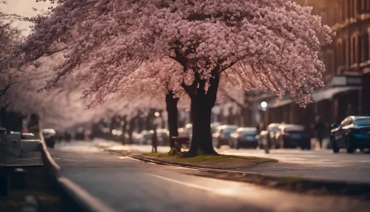 Cherry blossom And Street