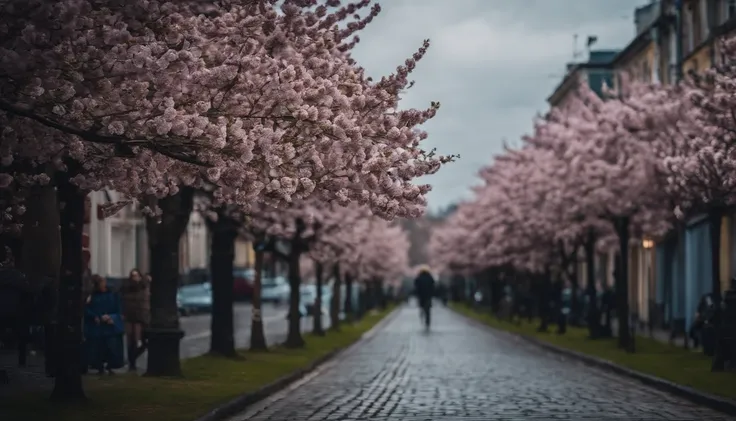 Cherry blossom And Street