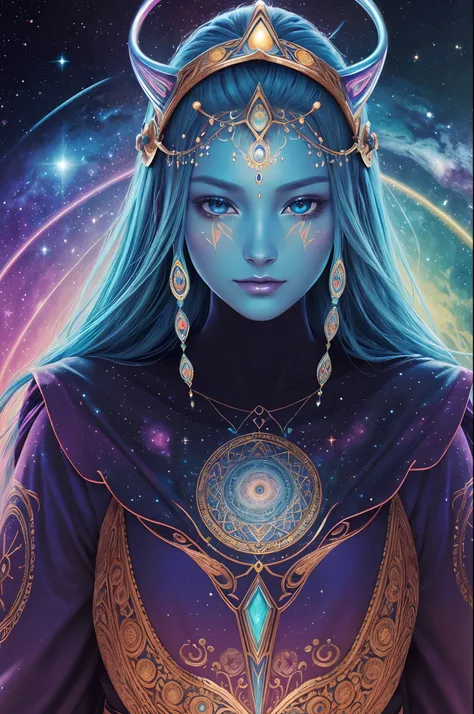 (High quality,Realistic,nffsw,masutepiece:1.2),Extraterrestrials,Arcturian,Realistic depiction,Highly detailed (The face of the Arcturians,Body of Arcturians,exquisite features),Vibrant colors,galaxies background,Metatron Mandala,Detailed mandala design