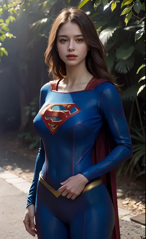 half-length,1girl,(Perfect figure,be tall and slim),solo,standing,(outdoor:1),sky,Focus on the face,Beautiful face,Detailed delicate young face,supergirl, (Super girl suit:1.5),Jumpsuit,(huge breasts,Big tits,Big breasts:1.3),thigh gap,camel toe
realistic ...