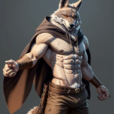 coyote, Male, Solo, ((Half body)), Muscular, Detailed fluffy fur, Detailed realistic painting,, Abs,view the viewer, Dark Gems, anthro, ((Seductive pose)), ((Detailed face)), (Dead Cat Shoes), ((Detailed fluffy fur)), Detailed realistic painting, (((wears)...