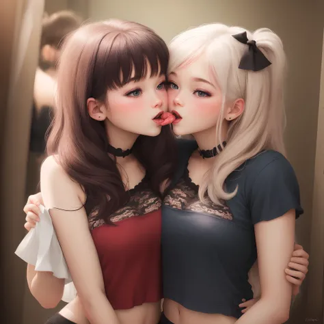 Twins making out