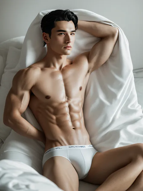 1人, ((Male model)) Warm skin, Masterpiece, Best quality, The most beautiful man in the world, By Shen Quan, Mayoral bodies, Handsome male model, an attractive man 18-24 years old aesthetic, Blooms in spring, Green fields, Spring, uni, green trees, flower, ...