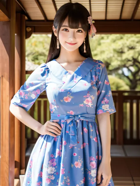 ( (8K:1.27)、top-quality、​masterpiece、超A high resolution:1.2) Full body photo of cute Japan woman (Beautiful fece:1.1)、Wearing a dress