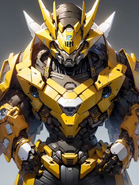 Marvel，Transformers，Bumblebee character。Yellow Chevrolet elements，mechs，Machinary，sci-fy，mirai。对称，Matte lacquer，Mechanical metal texture。