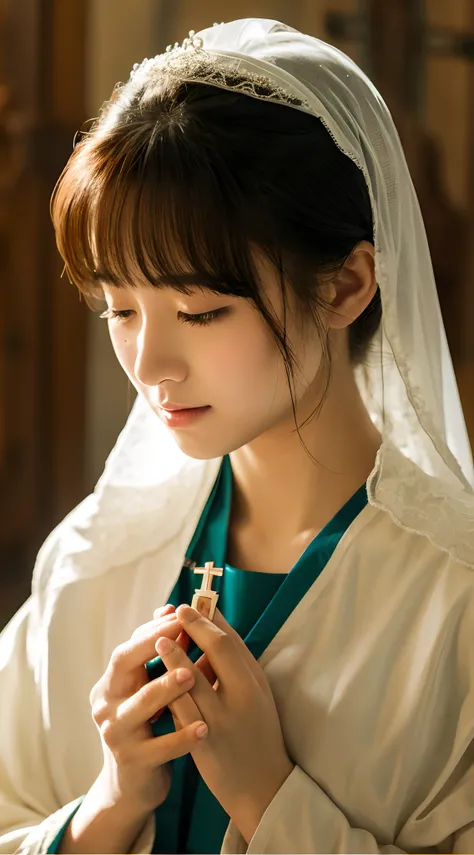 Beautiful Maria、Say a Prayer、Perfect fingertip、Detailed depiction、Holding a cross、