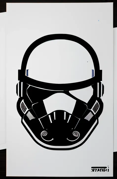 Star Wars, Black samurai, Helmet, Logo design, Vector, Brevity, White background