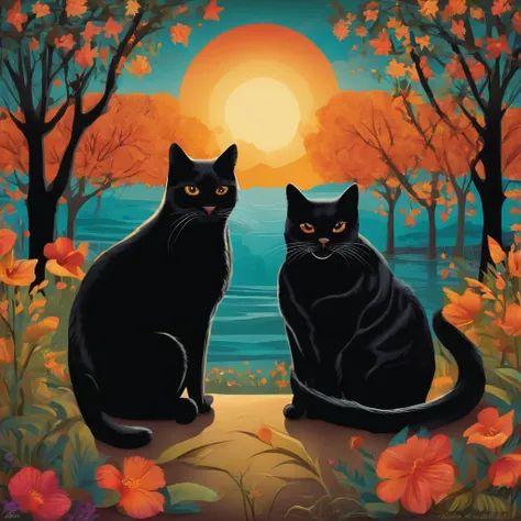 Lunette de soleil, Couple black cats