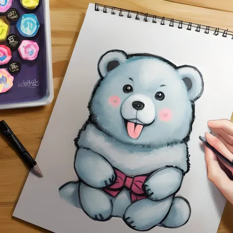 Draw a picture of a festival full of cute bears