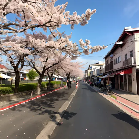 Cherry blossom And Street