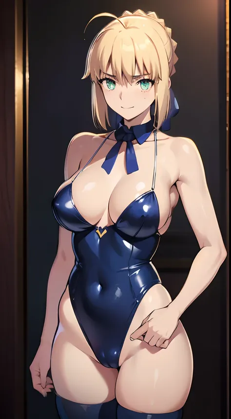 NSFW、（masutepiece、of the highest quality、Best Quality、Official art、Beautiful CG,）artoria、Colossal tits、Photorealsitic、（Rolling eyes:1.5）、masturbation、Smile embarrassedly、Heart symbol in the eye、NSFW、Vegas Casinos、Slingshot swimsuit、tights、neck tie、Navel co...