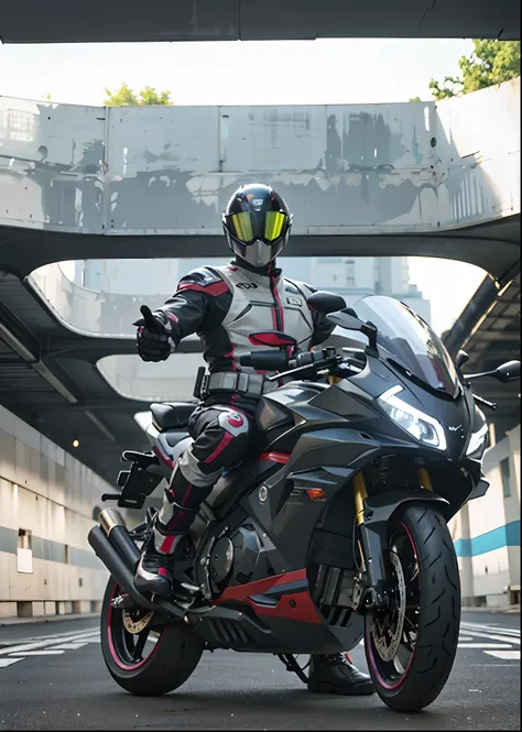 1boys,1other,biker_clothes,Kamen Rider 555，bikesuit,Car,Driving,Grey_sky,Ground_vehicle,helmet,Holding_helmet,engines_vehicle,motorcycle,motorcycle_helmet,On_motorcycle,Outdoors,Police,Riding,Road,Scooter,black shadows,Solo,street,tire,vehicle_Focus,wheel