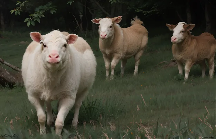 Ovelhas pastando no pasto verde.