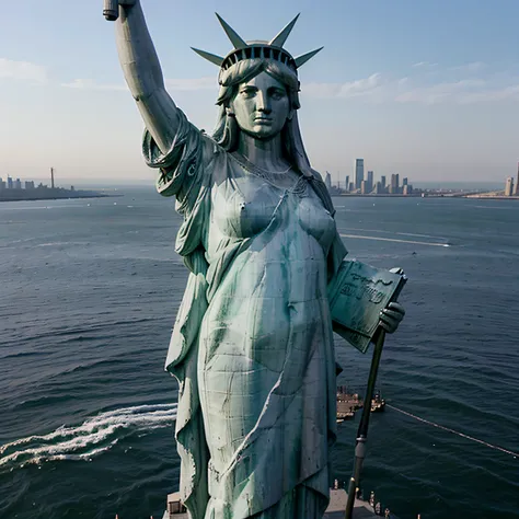 statue of Liberty without cloths, USA, real photo,