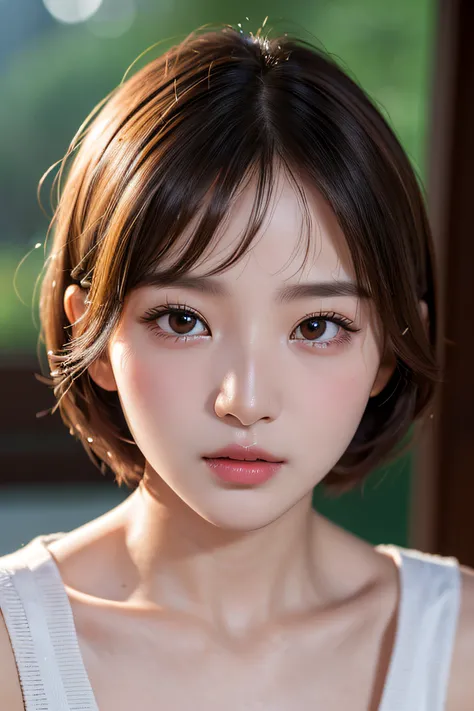 (chiayi:1.5), close up, masterpiece, best quality, raw photo, photorealistic, face, incredibly absurdres, beautiful girl, cute, short hair, depth of field, highres, ultra-detailed, finely detail, extremely detailed, extremely detailed eyes and face, sharp ...