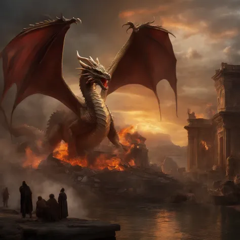 The dragon fell in a city destroyed by war