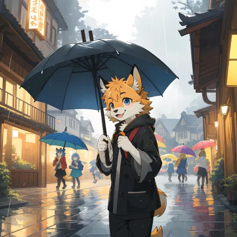 cover_page, highres, top quality, best quality, paid reward available, High-quality illustrations, unparalleled masterpiece, perfect artwork, absurdres, super high resolution, detailed background, rainy day, colorful Umbrella, 6+boys, 6+girls, Happy, joyfu...