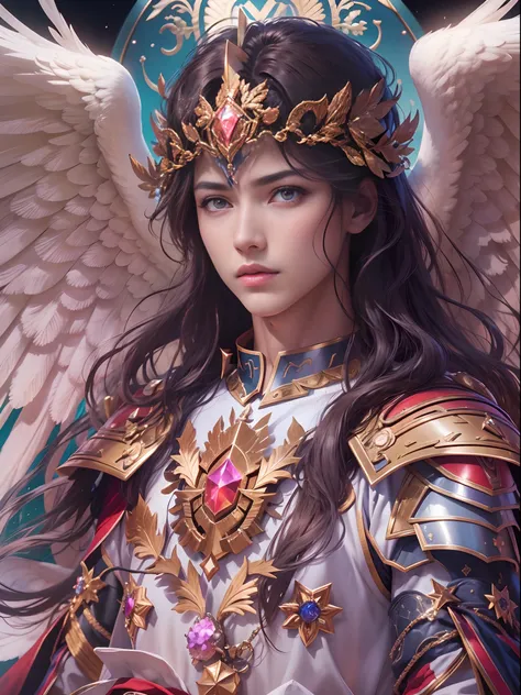 Archangel Michael、The Four Archangels、masutepiece,Best Quality,ultra-detailliert,hight resolution,hight resolution,4K,Portrait in 4K,8K,8K Portrait,Unity 8k壁纸,extremely details CG,Realistic,Raw photo,Real person,a portrait photo of,Photorealistic,Shiny ski...