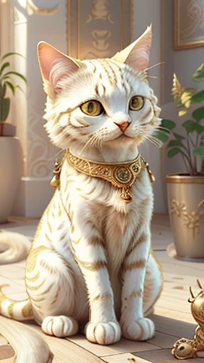 Ivory Gold AI Psychedelic Magic,Cats，cleanness，brightened，ssmile，funny