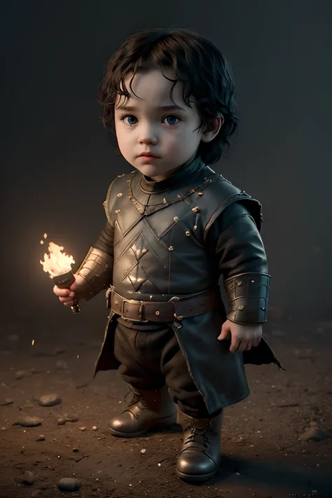 (cbzbb:1.25), portrait of cutest john snow, game of thrones character, illustration, artstation, cgi_animation, full body,