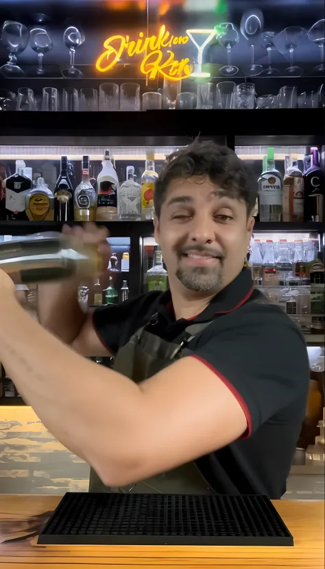 Man behind a bar making a drink with a bar in the background, Bartending, misturar bebidas, youtube video screenshot, Spilling techniques, Some Pouring Techniques, Baristas australianos, inspirado em Eddie Mendoza, 4 0 9 6, inspired by Agustín Fernández, b...