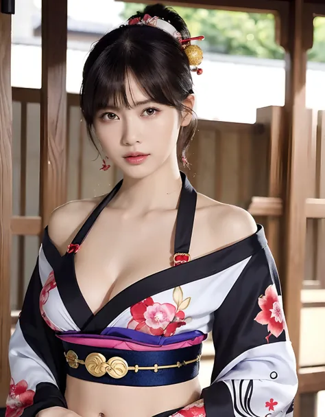 ((oiran woman)),(top-quality、8K、32K、​masterpiece、超A high resolution、nffsw:1.3)、(Japan idol:1.3)、1girl in、(Colossal tits)、((extremely heavy breasts)),(short-hair)、abdominals、the perfect body、(((Armpit))),((oiran woman)), Delicate facial features, Ultra-real...