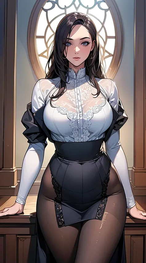 ((Masterpiece, Highest quality)), Detailed face, CharacterDesignSheet，full bodyesbian, perfectly proportions，Full of details, Beautiful teenage girl，lacepantyhose，epic exquisite  character art，Natural light