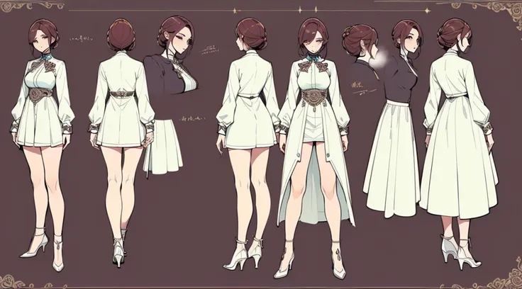 Female original character reference sheet adoptable,