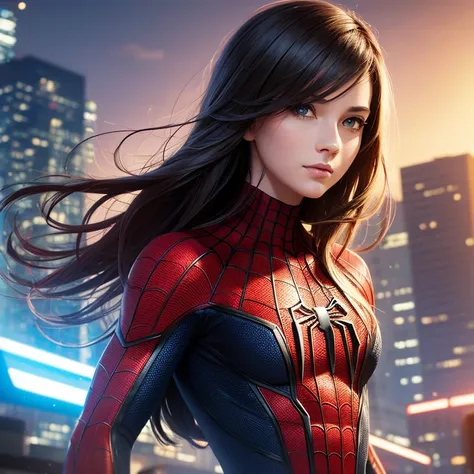 (Award Winning Digital Artwork: 1.3) of (Sketch: 1.3), (Vibrant: 1.3) Spidey, EmmaRob, CGSociety, ArtStation, (Saturation: 1.3), (Close Portrait: 1.3), (Female: 1.4), (beautiful: 1.4), (charm: 1.3), handsome, calendar pose, perfect detailed eyes, studio li...