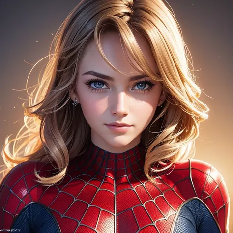 (Award Winning Digital Artwork: 1.3) of (Sketch: 1.3), (Vibrant: 1.3) Spidey, EmmaRob, CGSociety, ArtStation, (Saturation: 1.3), (Close Portrait: 1.3), (Female: 1.4), (beautiful: 1.4), (charm: 1.3), handsome, calendar pose, perfect detailed eyes, studio li...