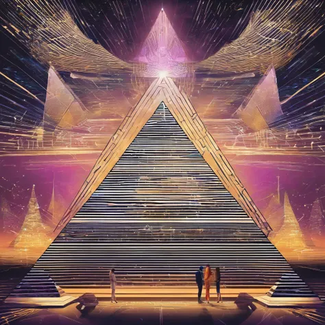 ((ambiance hypnotique)), Deux momies égyptiennes à l’intérieur d’une pyramide, Deux hommes qui ont l’air de danser, (effet psychédélique), représentation des dieux egyptiens,