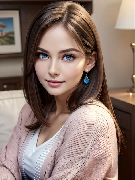 (Masterpiece), (Realistic), (Best Quality), (Beautiful +(attractive+(lovely+cute+feminine)), mature 35 years woman, oval face shape, straight+brown+hair, big+upturned+crystal+blue+eyes, rounded+thin+eyebrows, (big+round+feminine+cheeks), ((round cheekbones...