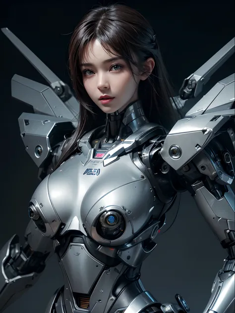 Textured skin, Super Detail, high details, High quality, Best Quality, hight resolution, 1080p, hard disk, Beautiful,(cyborgs),Boob missiles,Machine gun on the back,beautiful cyborg woman,Mecha Cyborg Girl,Battle Mode,Girl with a Mecha Body,Fulll body Shot