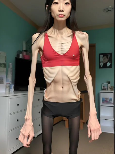 Extremely thin man, A thin body，Protruding sternum，The waist is slender，The ribs are noticeable，Protruding ribs，The pelvis is very pronouncedly protruding，The pelvis is markedly elevated，White skin of the，Thin shoulders，Very slim waist，Extremely skinny，Sun...