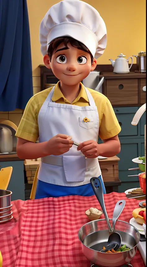 Standing Boy with Cook Hat and Apron