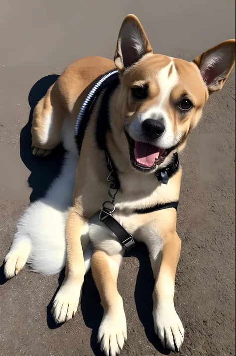 Cachorro mistura de viralata com shinauzer cinza sem pelo