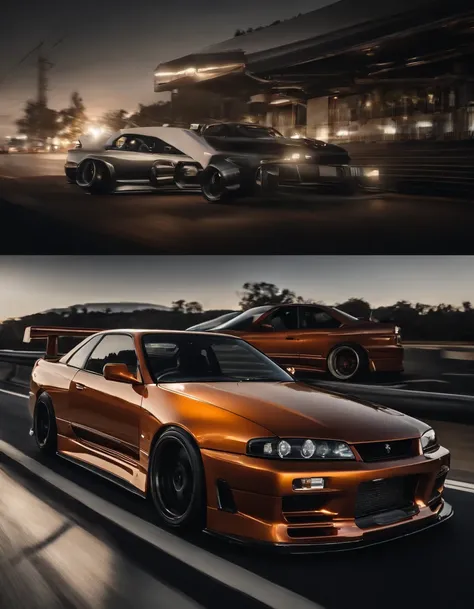 Picture a striking scene featuring a meticulously lowered and modified wide-body Nissan R33, embodying automotive artistry with its customized details. Zoom in on micro-details, capturing the intricacies that set this modified masterpiece apart.

Highlight...