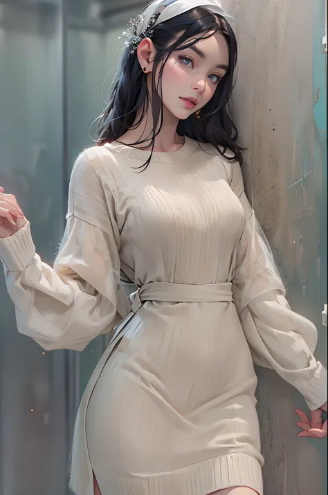 8K, RAW photo, Photorealistic: 1.25), (Gloss on lips, eyeslashes, Glossy face, Glossy glossy skin, Best quality, 超高分辨率, Depth of field, color difference, Caustics, Moisturized lips, Ultra-trimmed face, Radiant fine eyes, Black hair, Semi-long, Fashionab, S...