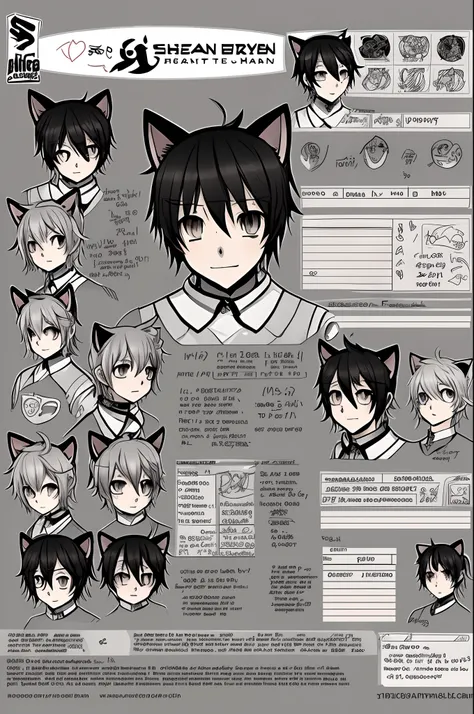 Emo boy with cat ears Adoptable character sheet