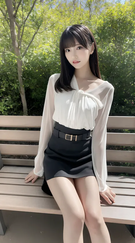 (Best Quality, masutepiece, Ultra HD: 1.3,High brightness, High color saturation), 1girl in, （middlebreasts）, light brown hair, Asymmetrical hair, straight haired, Long hair, （ slender body shape, Constricted waist）, （Ultra Fine Face）, Delicate lips, （beau...