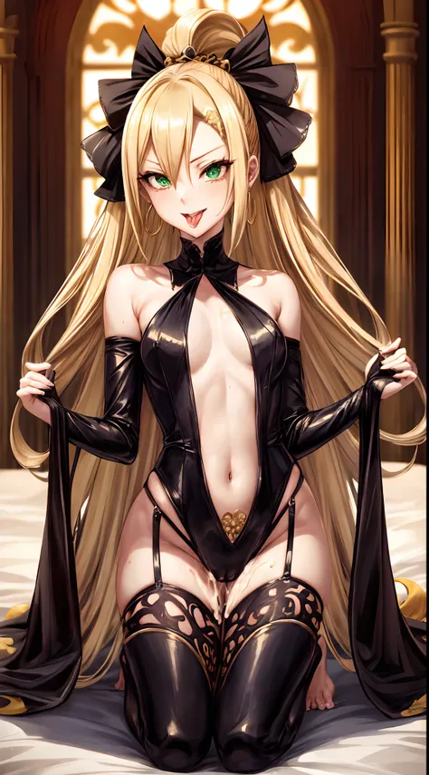 (masutepiece:1.4, Best Quality:1.2), (real picture, Intricate details), 1lady, Solo, NSFW, 
appearance: (Chiquita:1.25), (slender:1.2), Green eyes, slender, Small breasts, flat chest, pupils heart, large pelvic, Sharp eyes, ((cum in mouth)) ,too much cum, ...