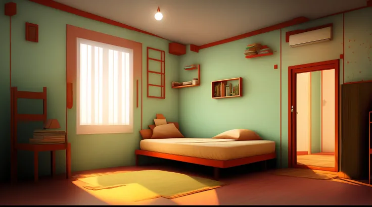 cartoon house room interior, poor house room interior, room , bad condition room interior, a Indian room a small room, Indian room interior bright white lighting